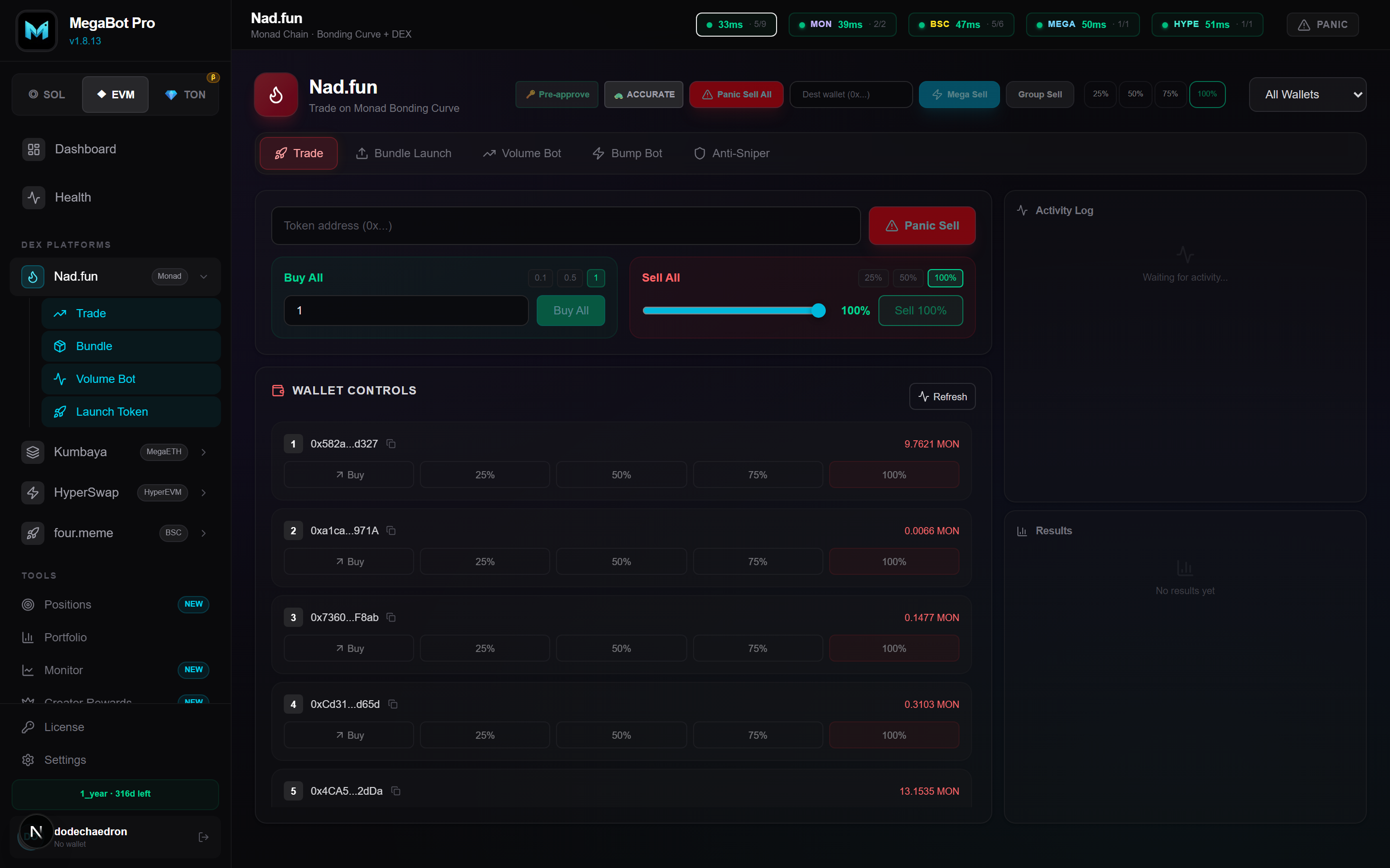 Monad Nad.fun trading